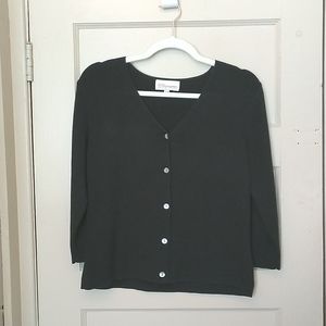 3/$30💜 GUC Vintage Classic Collections Size M Black 3/4 Length Sleeve Cardigan